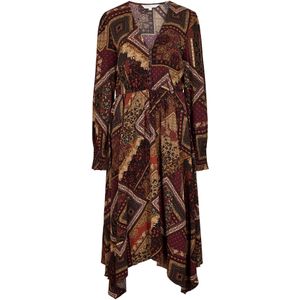 Apricot Jurk  beige / lichtbruin / bourgogne / zwart