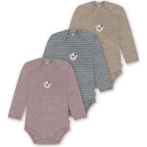 normani Rompertje/body 'Auckland'  beige / grijs gemêleerd / wit