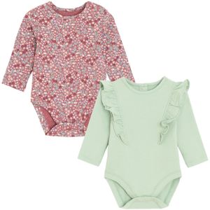 Cool Club Rompertje/body  lichtblauw / mintgroen / pitaja roze / wit