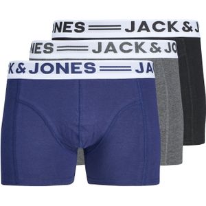 JACK & JONES Boxershorts 'Sense'  donkerblauw / donkergrijs / zwart / offwhite