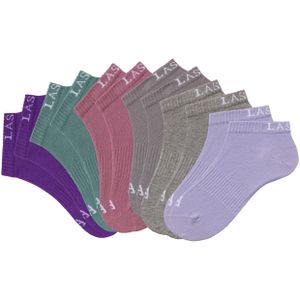 active by Lascana - Sneakersokken - Oudroze - Petrol - Lila - Stone - Gemêleerd Grijs - Set van 6 Paar