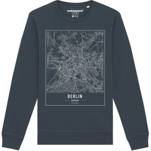Watapparel Sweatshirt ' City maps Berlin Landkarte '  antraciet / wit