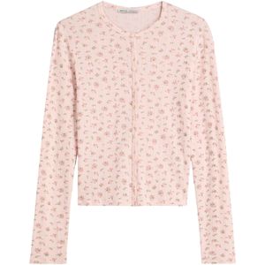 Bershka Gebreid vest  groen / rosa / oudroze