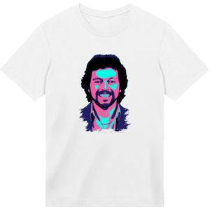F4NT4STIC Shirt 'TV Times Jeremy Beadle 1982 Pop Art'  blauw / lila / zwart / wit