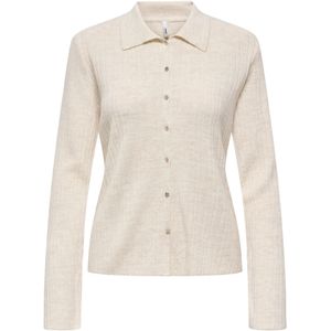Onlthea - Vest - Polo Hals - Lange Mouwen - Knoopsluiting - Knit Fit