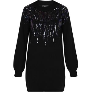 faina Gebreide jurk  zwart