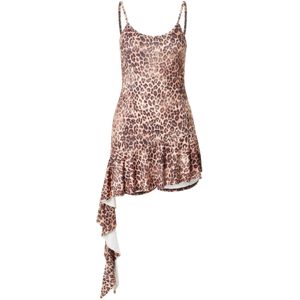 Monki Jurk  beige / bruin / zwart