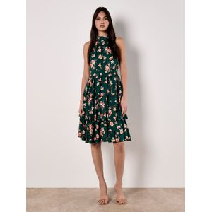 Apricot Jurk  donkergroen / pink / lichtroze