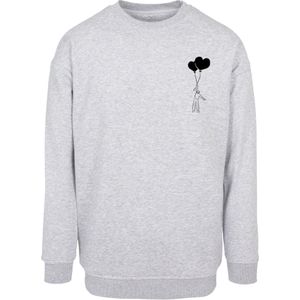 Merchcode Sweatshirt 'Love In The Air'  lichtgrijs / zwart