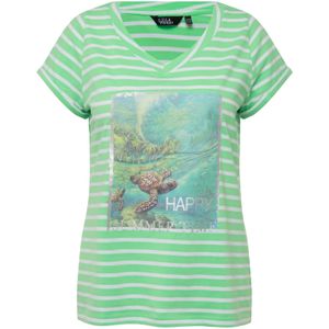 Ulla Popken Shirt  aqua / lichtgroen / zilver / wit