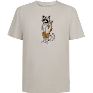 GREENBOMB Shirt 'Animal Raccoon Hike'  geel / grijs gemêleerd