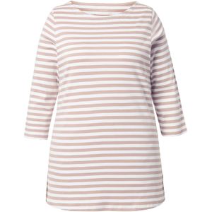 Ulla Popken Shirt  donkerbeige / wit