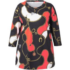 MIAMODA Shirt  geel / oranje / zwart / wit