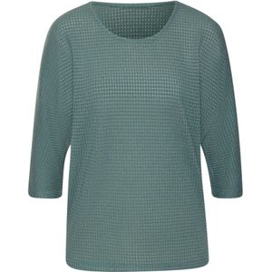 Vivance - Shirt - Eucalyptus - 3/4 Mouwen - Van Strijkvrije Wafelstof