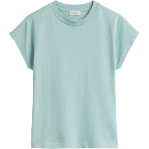 Marc OPolo T-shirt - Pure Teal - Biologisch Katoen - Geribbelde Ronde Hals