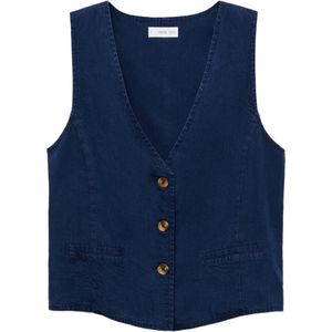 MANGO Gilet 'CRETA'  blauw denim