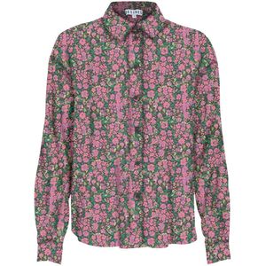DESIRES Blouse 'Othilde'  groen / olijfgroen / pink / zwart