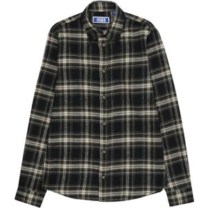 Jack & Jones Junior Overhemd 'JJJOSHUA'  kaki / olijfgroen / zwart / wit