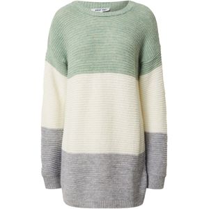 ABOUT YOU Trui 'Larissa'  grijs gemêleerd / mintgroen / wit