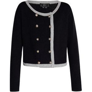 faina Gebreid vest  grijs / zwart