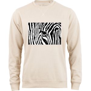 Cotton Prime Sweatshirt 'Black & White Zebra Eye'  beige / zwart / wit