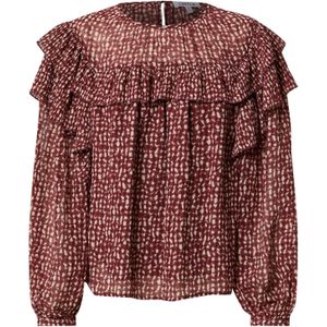 EDITED Blouse 'Tatiana'  gemengde kleuren / rood