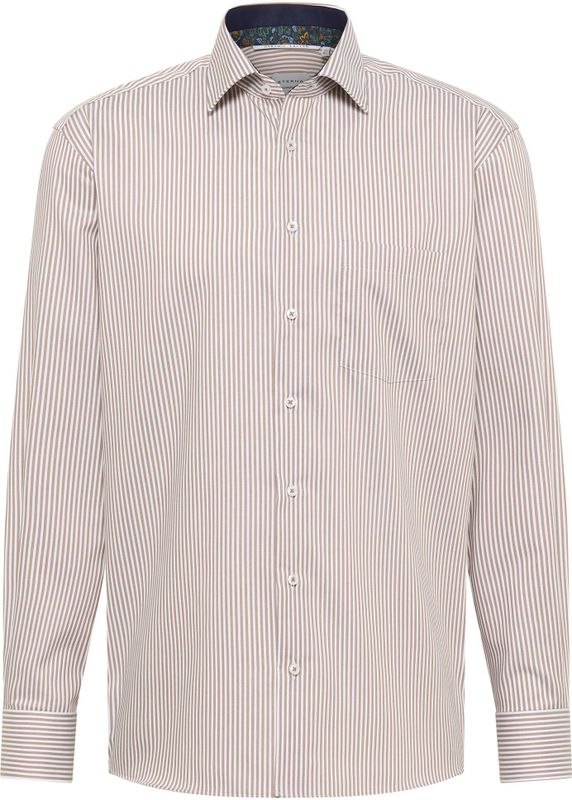 Eterna - Overhemd - Beige - MODERN FIT - Lange Mouwen - NON IRON