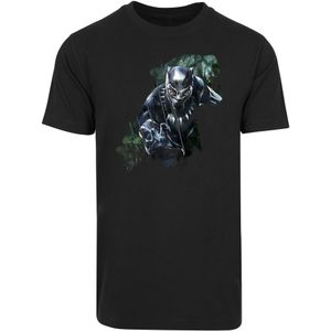 F4NT4STIC Shirt 'Marvel Black Panther Wild Sillhouette'  blauw / groen / zwart