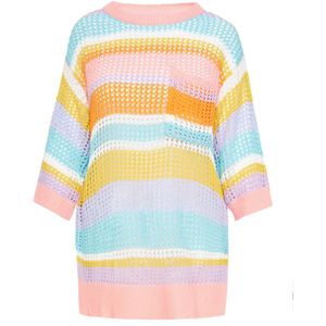 SANIKA Trui 'Fashion Look'  lichtblauw / curry / oranje / rosa