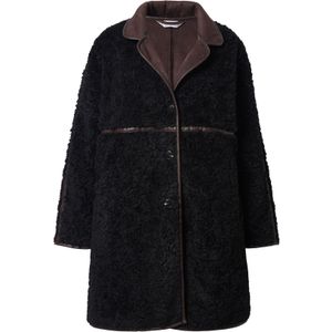 Studio Untold Wintermantel  chocoladebruin / zwart