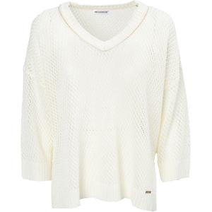 Influencer Trui 'Holed pattern pull'  zwart / wit