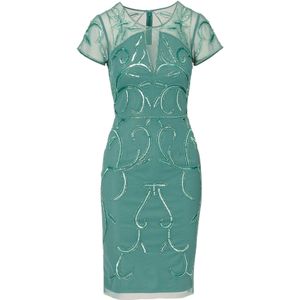 Adrianna Papell Cocktailjurk 'Bead Mesh Sheath'  groen