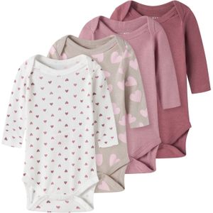 TWO SOON Rompertje/body  rosa / oudroze / wolwit