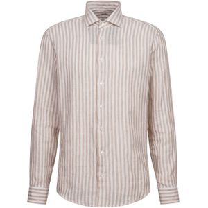 Seidensticker - Businessoverhemd - Zand - Regular 1/1 Kentkraag - Strepen