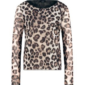 monari Shirt  lichtbeige / mokka / zwart