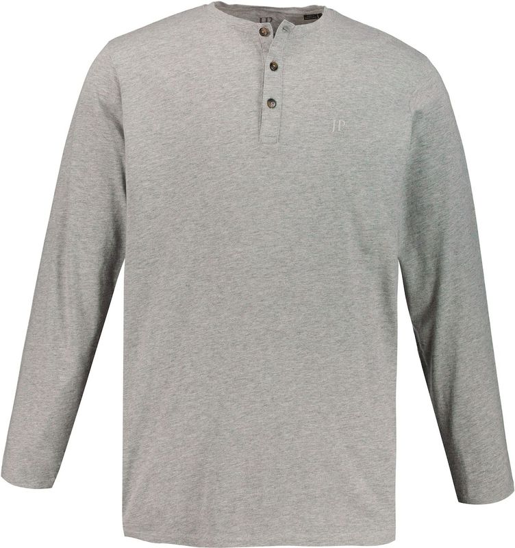 JP 1880 - Henley T-shirt - Grijs Melange - Heren