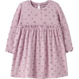 Jurk - All-over Print - Ribgebreid - Lange Mouwen - Regular Fit