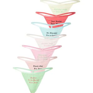 Juicy Couture String 'DAYS OF THE WEEK'  lichtblauw / oudroze / zwart / wit