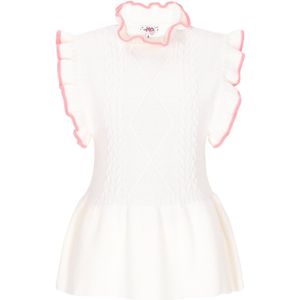 MYMO Trui 'Pop'  rosa / wit