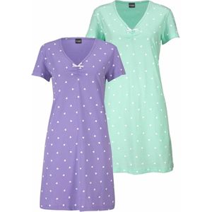 Vivance - Dreams - Nachthemd - Mint/Lila - Set van 2