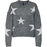 ONLY Gebreid vest 'ONLAZU'  grijs / lichtgrijs