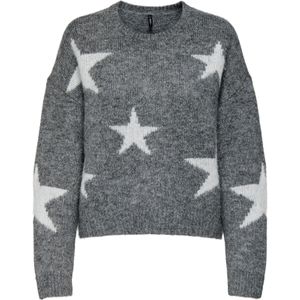 ONLY Gebreid vest 'ONLAZU'  grijs / lichtgrijs