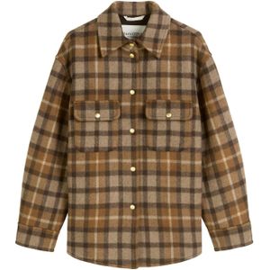 Marc O’Polo - Relaxed Fit Jack - Wolmix - Dames - All-over Motief - Geruit