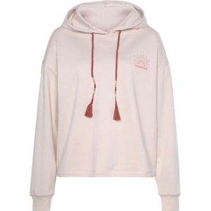 Capuchonsweatshirt - Crème - Met Print - Loungewear