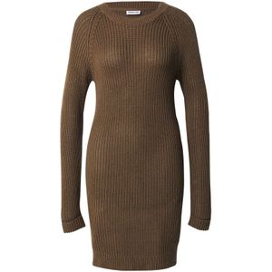 Noisy may Gebreide jurk 'NMSiesta'  bruin gemêleerd