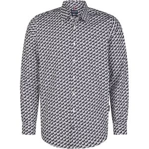 HECHTER PARIS Overhemd  donkerblauw / wit