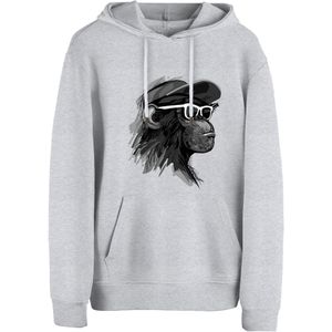 Cotton Prime Sweatshirt 'Cool Monkey mit Brille'  grijs / donkergrijs / zwart