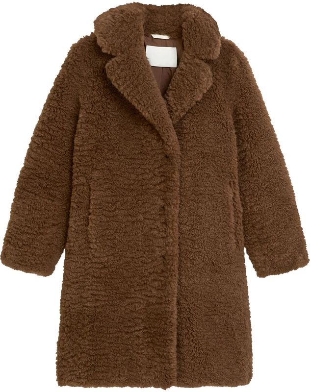 Marc O'Polo - Lange Jas - Effen - Teddybont - Relaxed Fit - Reverskraag