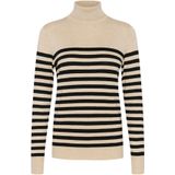 Kaffe - KA Lizza - Trui - Beige/Zwart - Lange Mouw