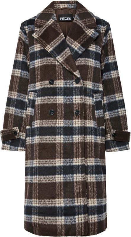 PIECES - PCMARBLE - Tussenmantel - Crème / Nachtblauw / Donkerbruin